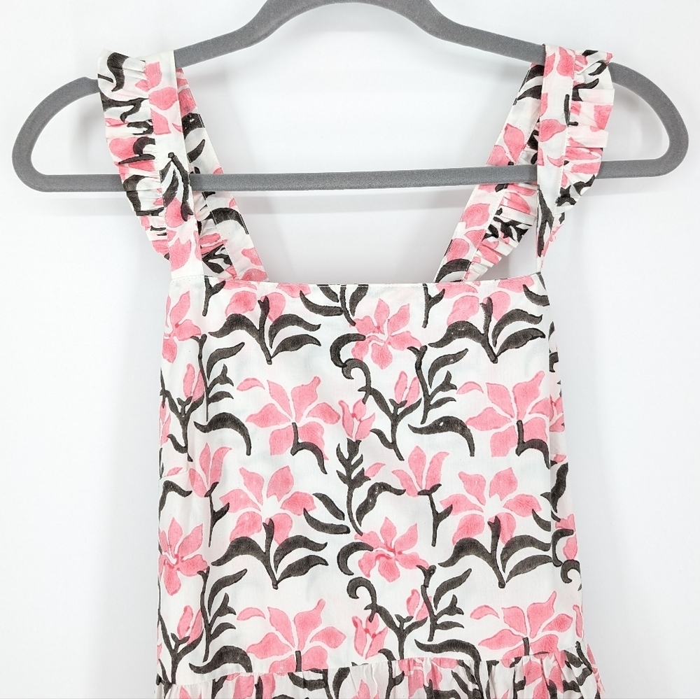 Tiana New York Floral Maxi Dress 100% Cotton Block Print India Medium - Picture 2 of 6